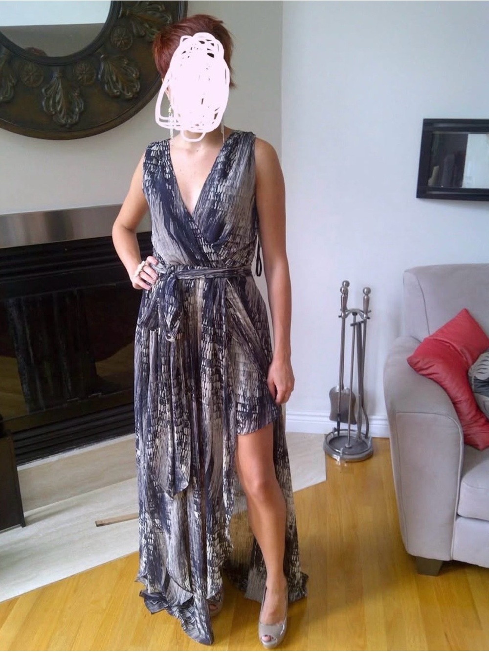Wayne Cooper Printed Evening Dress